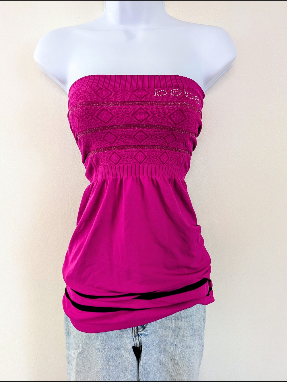 Bebe Strapless Fuchsia Tube Top